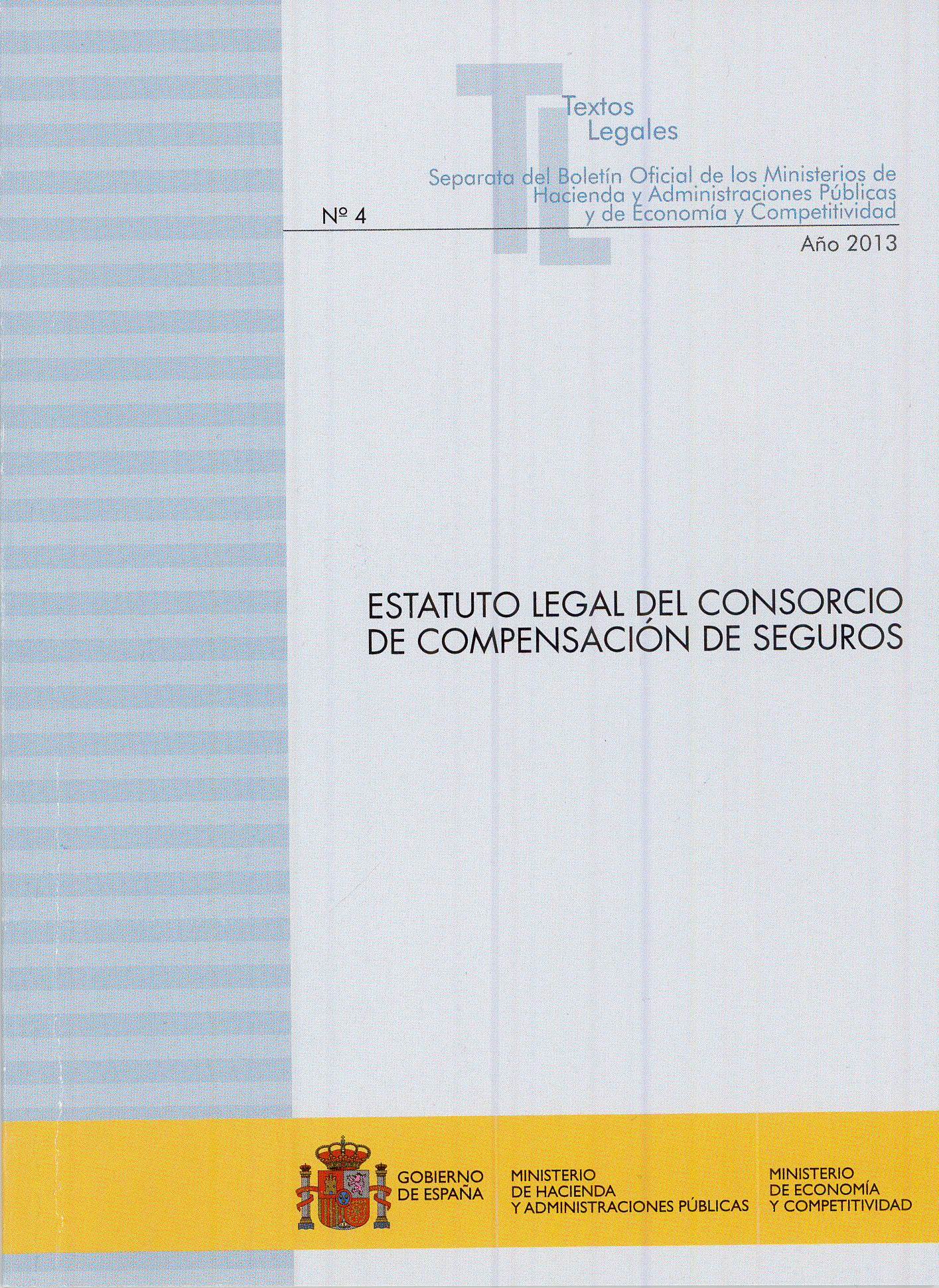 Portada del libro: ESTATUTO LEGAL DEL CONSORCIO DE COMPENSACION DE SEGUROS